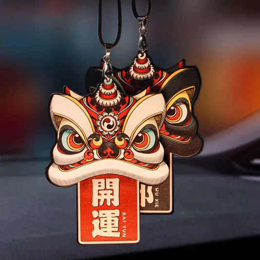 Noizzy JDM Oriental Lion Mask Rearview Mirror Ornament