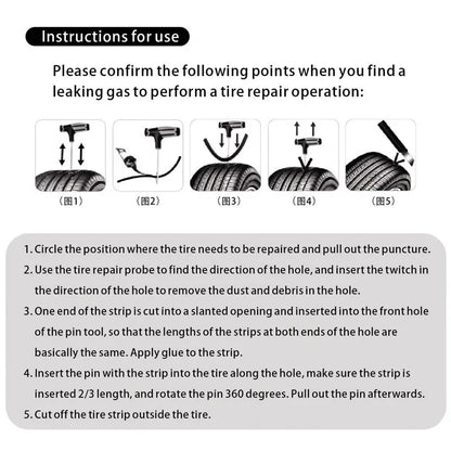 Auto Tire Repair Kit Puncture Plugs