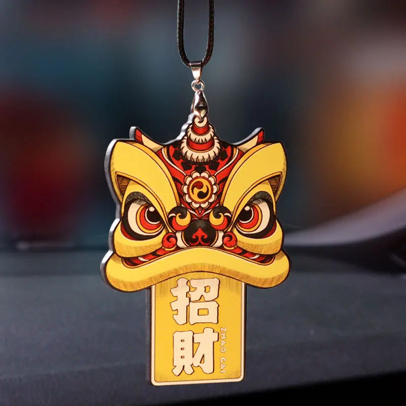 Noizzy JDM Oriental Lion Mask Rearview Mirror Ornament