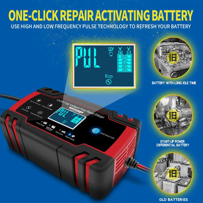 Smart Fast Charging AGM, GEL, Wet Lead Acid, LCD Battery Charger